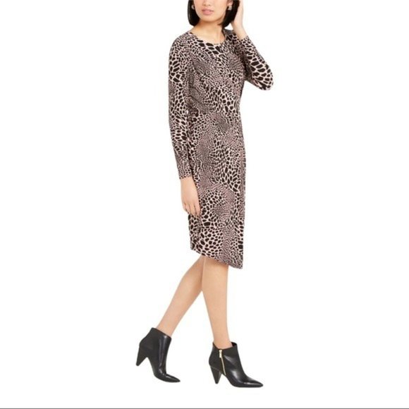 ALFANI Leopard Print Faux Wrap Dress Medium NWT - Picture 5 of 5